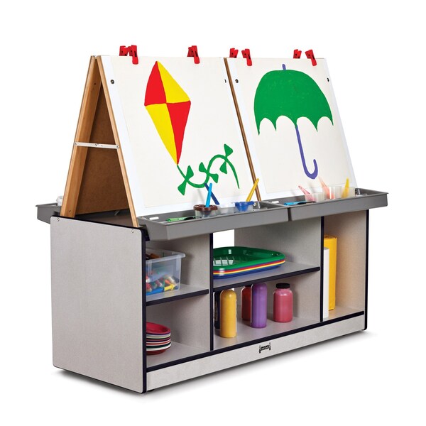 Jonti-Craft Rainbow Accents 4 Station Art Center, Black 0294JCWW180 - main